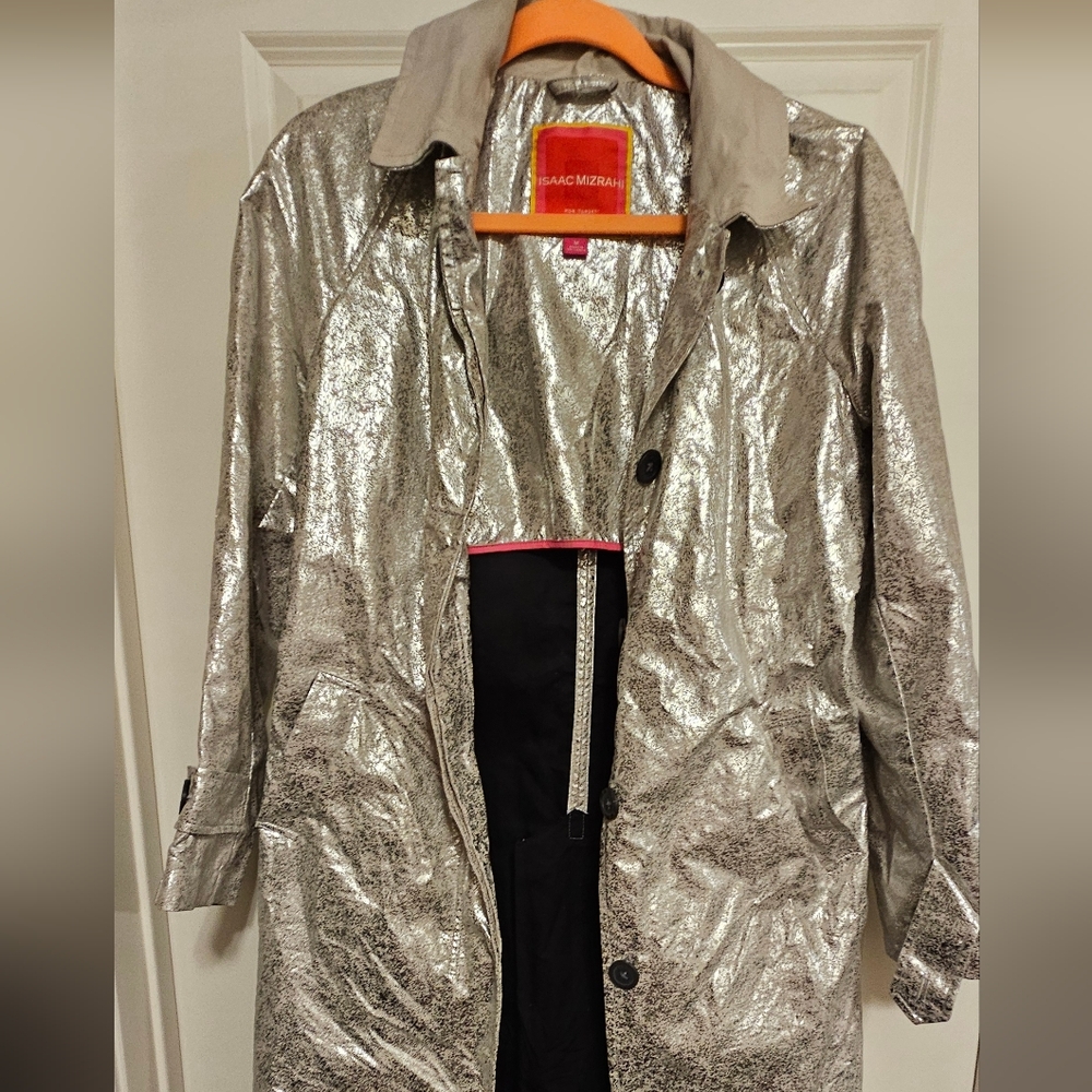 Issac Mizrahi Silver Metallic Women's Coat - Picture 2 of 9